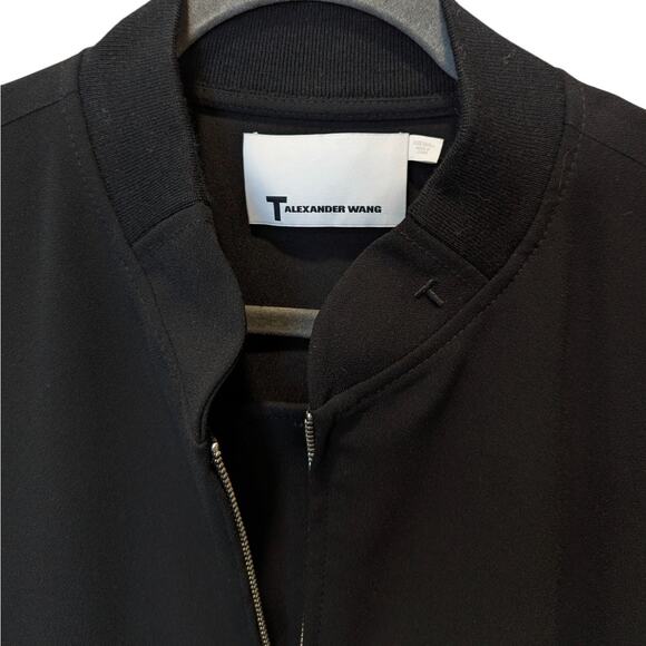 T by Alexander Wang Black Oversized Crepe Welded Bomber Jacket Small - Picture 4 of 10